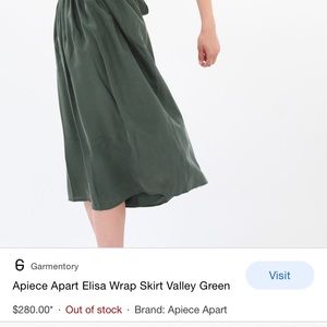Apiece Apart Elisa silk skirt in valley green